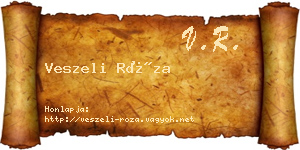 Veszeli Róza névjegykártya